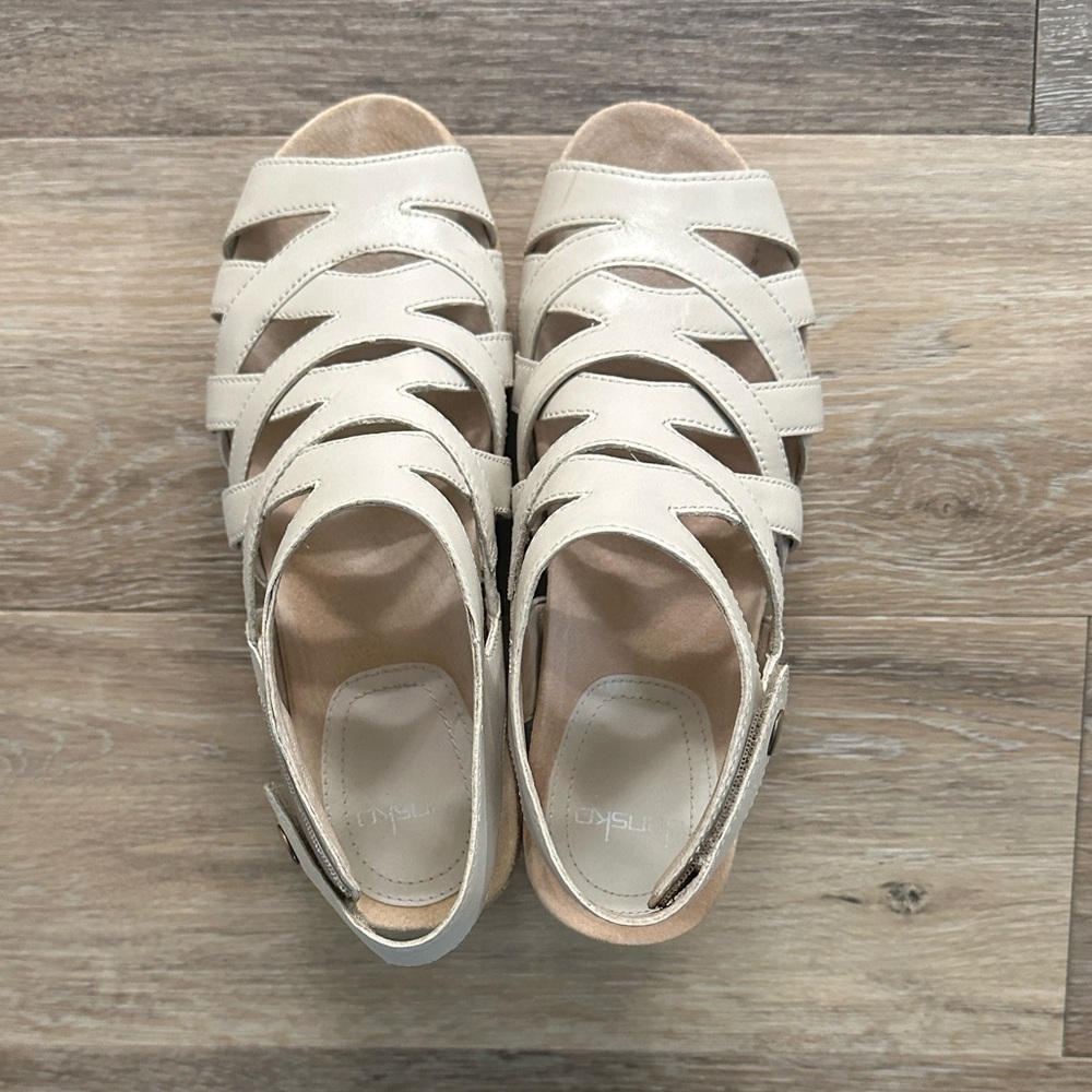 Dansko Cream Strappy Sandals